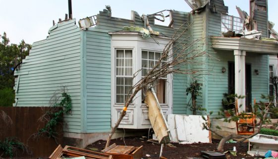 House damaged by disaster